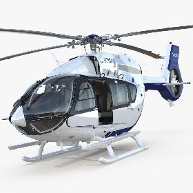 3D model Light Utility Helicopter Eurocopter EC145 T2 Rigged